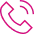 Icono lineal de un receptor de teléfono de color fucsia con ondas que indican una llamada entrante o activa.